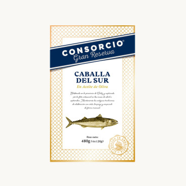 Chub mackerel in olive oil 120 g tin (4 Pack) Consorcio Gran Reserva